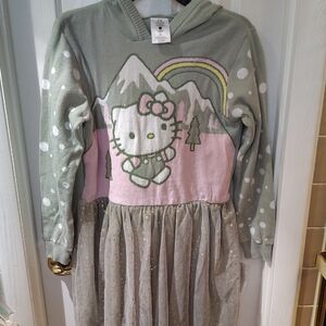 Hello Kitty Green and Pink Hooded Dress